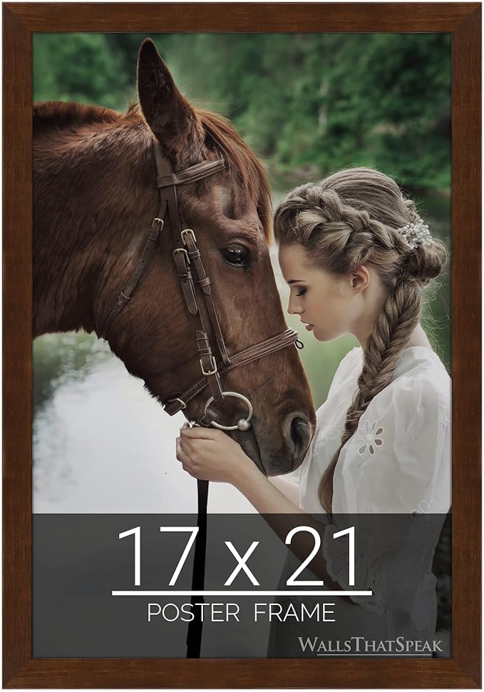 wallsthatspeak 17x21 Mocha Walnut Picture Frame for Puzzles Posters Photos or Artwork