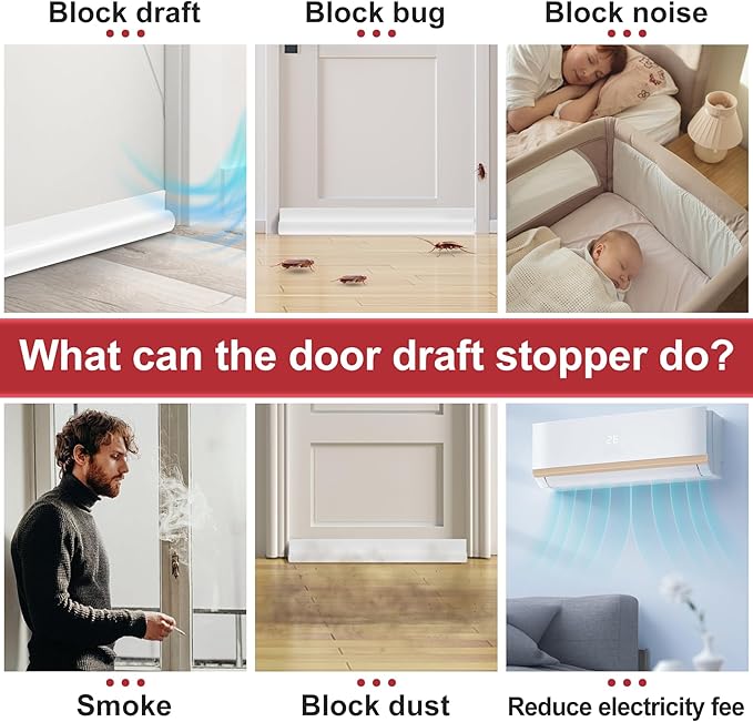 HomeProtect Door Draft Stopper Weather Stripping Door Seal Under Door Sweep - Image 4
