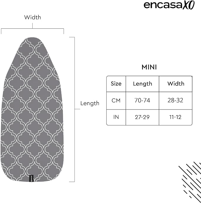 Encasa XO Ironing Board Cover and Pad, Thick Felt 28"x12" - Image 2