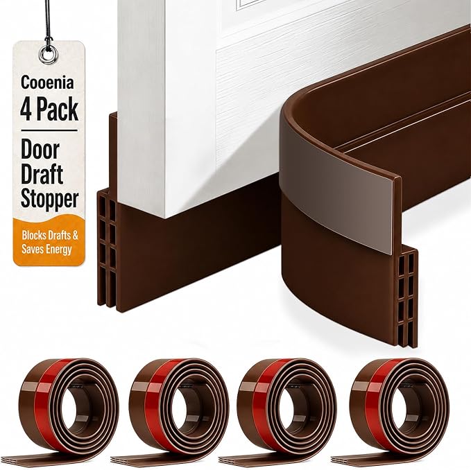 4 Pack Door Draft Stopper, Door Sweep by DoorDraftStopper