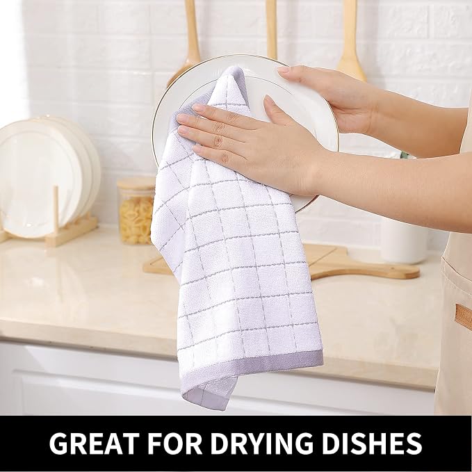 Homaxy 100% Cotton Terry Kitchen Dish Cloths, 6 Pack, Suitable - Image 4