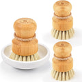 SUBEKYU Bamboo Dish Scrub Brush, Produce Brush, 3 Pack by SUBEKYU