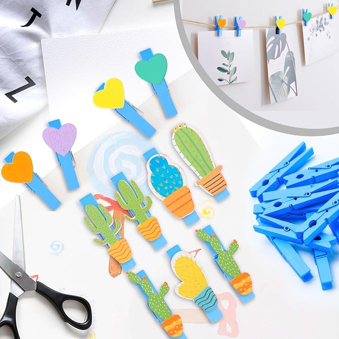 50PCS Colored Wooden Clothespins 2.9 Inch Color Clothes Pins - Image 5