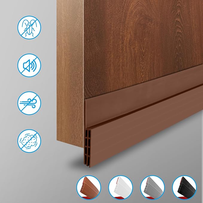 Ainiv Door Draft Stopper Under Door Seal, Adhesive Under Door Sweep Weather - Image 2