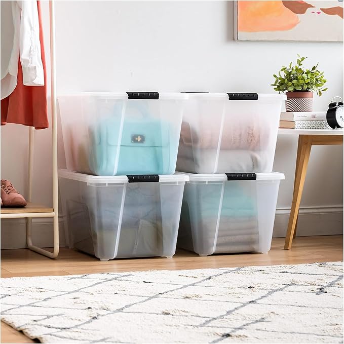 IRIS USA 54 Qt Stackable Plastic Storage Bins - Image 4