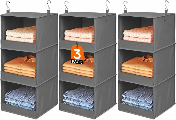 Lifewit RV Storage and Organization, Hanging Closet Shelves | 3 Shelf Front by Lifewit