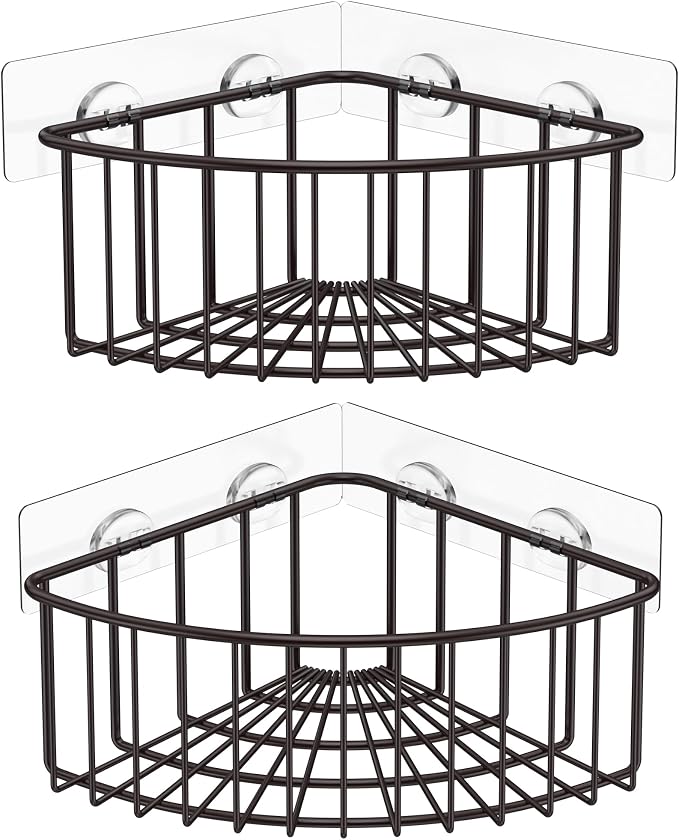 SMARTAKE 2-Pack Corner Shower Caddy Deep Basket, SUS304 Stainless Steel by SMARTAKE