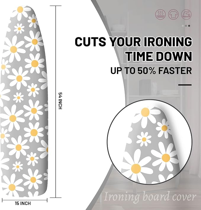 Extra Thick Ironing Board Cover and Pad, 15x54 Ironing Board Cover, Resist - Image 2