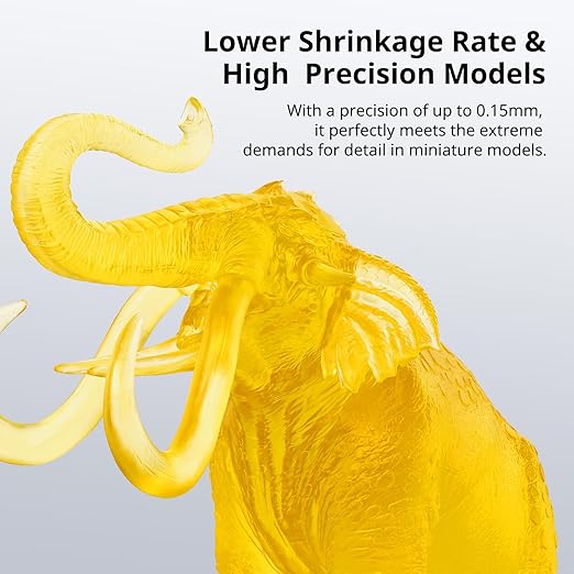 ANYCUBIC Water Washable 3D Printer Resin 2.0, 405nm High Precision 3D Resin, Low Shrinkage Photopolymer Resin for 4K/8K/12K Capable LCD DLP Resin 3D Printer (Clear Yellow, 1000g)