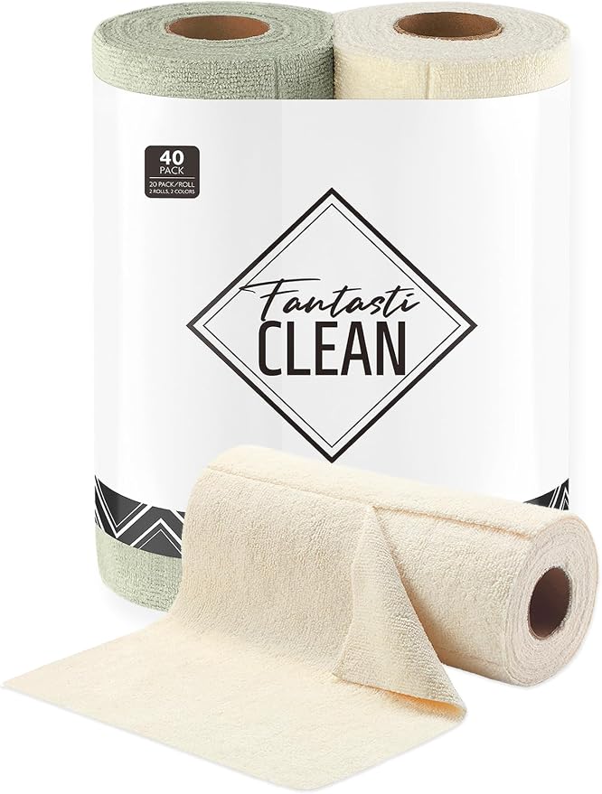 Fantasticlean Kitchen Towels Roll, 40 Sheets by Fantasticlean