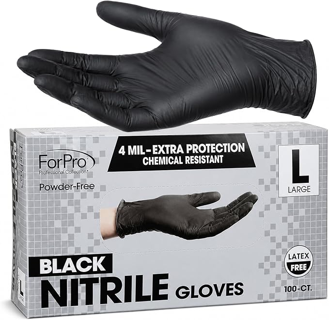ForPro Disposable Nitrile Gloves, Chemical Resistant, Powder-Free, Latex-Free by ForProProfessionalCollection