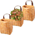 Yinkin 3 Pack 6 Inch Small Wall Hanging Basket Woven Wood Storage Basket by Yinkin