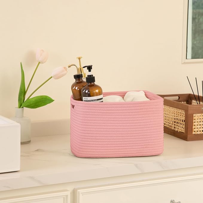 OIAHOMY 4 Pack Storage Baskets for Organizing 15L Cube Storage Bins Pink - Image 5