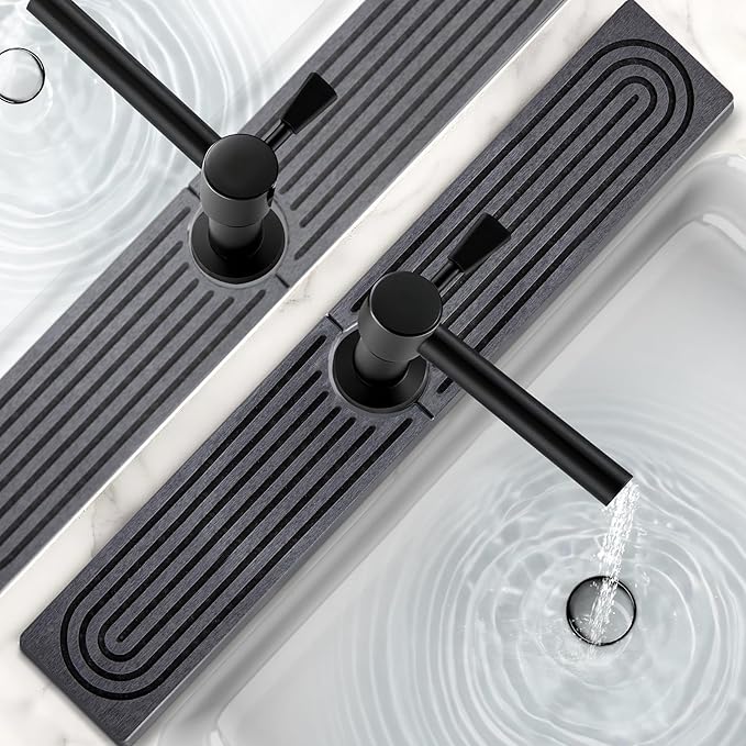 24 Inch Stone Faucet Mat for Kitchen Sink, Dark Grey | Quick Dry, Kitchen Water by Unknown