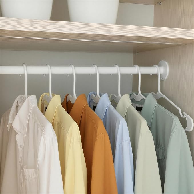 Amazon Basics Space Saving Plastic Clothes Hangers, Sturdy Closet Organizer - Image 4