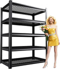 Garage Shelving 5-Tier Adjustable Metal Garage Shelves Heavy Duty Unit,3000 LBS Steel Shelf Storage Rack Suitable for Industries,Warehouses,Basement,Black(Wire-81''H x 45.7''W x 19.7''D)