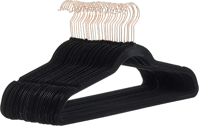 Amazon Basics Slim Velvet Non-Slip Space Saving Sturdy Suit Clothes Hangers by AmazonBasics