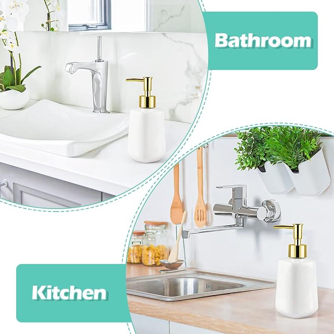 14OZ Dish Soap Dispenser, Hand Soap Dispenser Ceramic Bottle | Pump Dispenser - Image 5