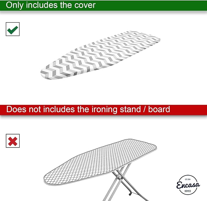 Encasa XO Ironing Board Cover and Pad, Wide 49"x18" - Image 5