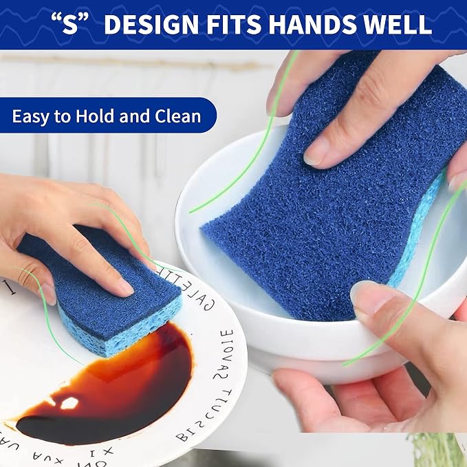 CELOX 12 Pack Non-Scratch Dish Sponge, Dual Sided Kitchen Sponges - Image 6