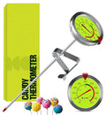 Candy Thermometer with Pot Clip - Deep Fry Oil Thermometer for Frying and Candle Making - Lemon