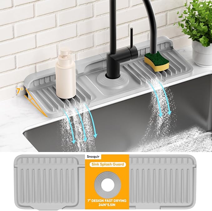 14.6 inch Faucet Mat for Kitchen Sink Splash GuardKitchen Sink Faucet Mat - Image 9