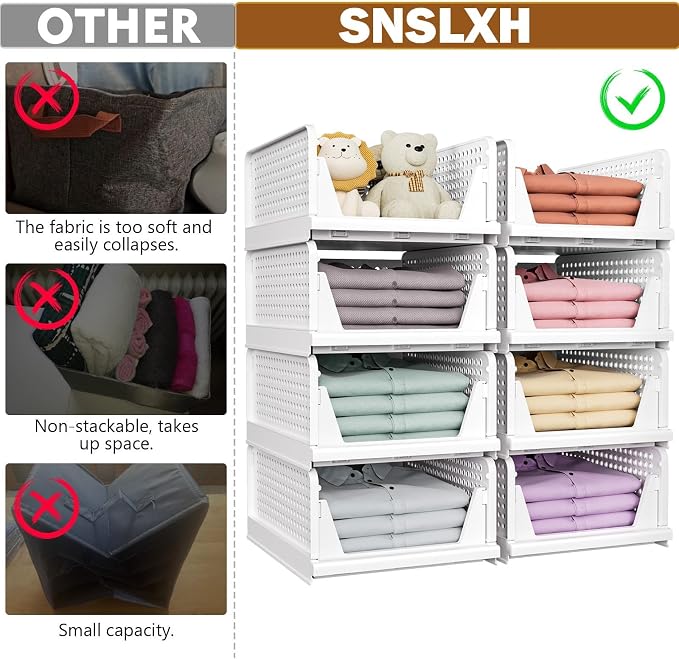 Upgraded Closet Organizers and Storage, Stackable Closet Organizer Basket - Image 3