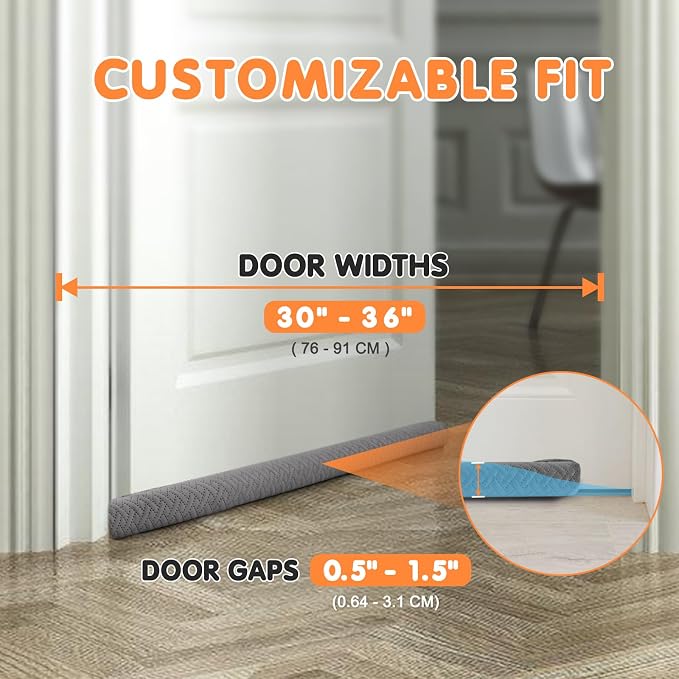 Premium Velvet Under Door Draft Stopper, Door Draft Stoppers - Image 2