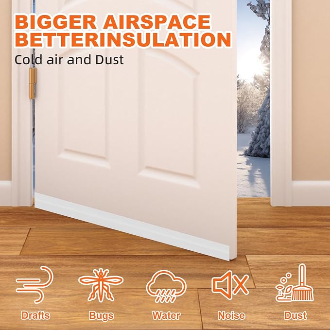 5Pack Door Draft Stopper, Weather Stripping Door Seal Gap Filler Bottom Noise - Image 2