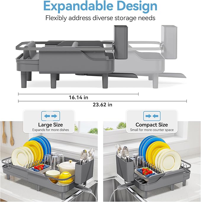 Urackify Expandable Dish Drying Rack - Image 2