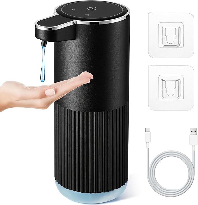 RYTOXILO Automatic Soap Dispenser, 1 Pack Black Touchless Liquid Soap Dispenser by RYTOXILOBrightenUpYourHome