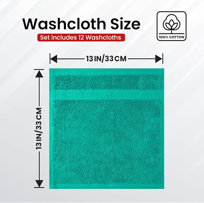 Infinitee Xclusives 100% Cotton Luxury Wash Cloths - Image 3