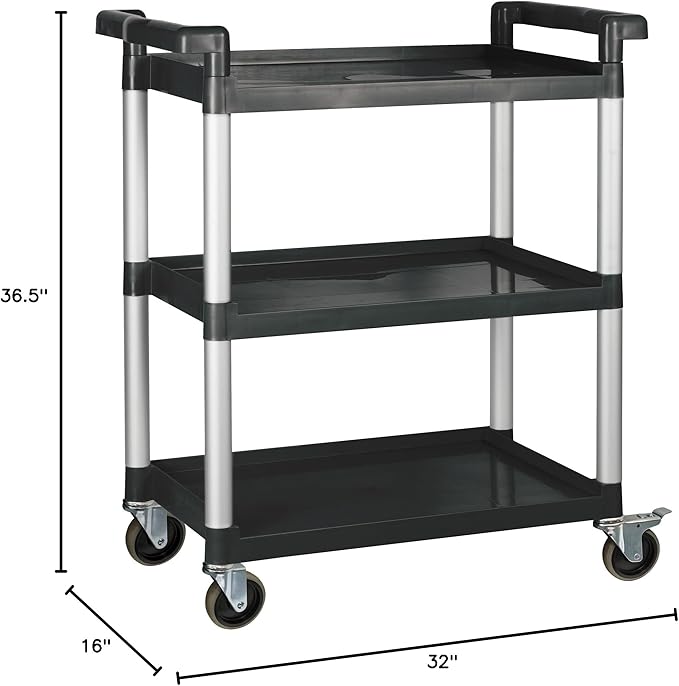 Winco Utility Cart, Black, 32" x 16"