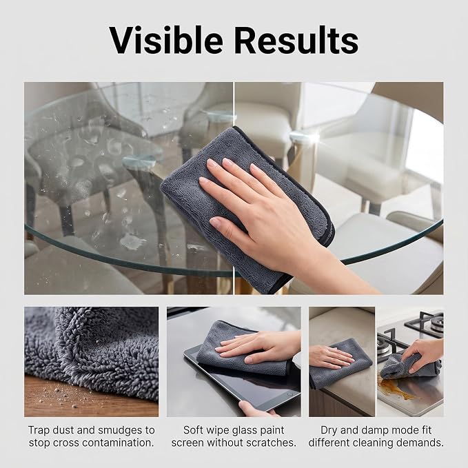 5PC Genie Cloth Magic Cleaning Cloths, Reusable Microfiber Cleaning Cloth - Image 6