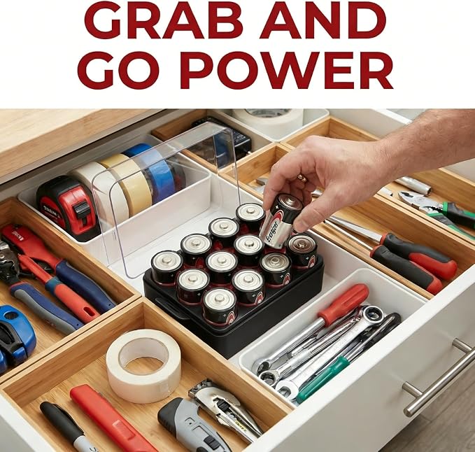 ALCYON Plastic Battery Organizer Storage Case - Image 6