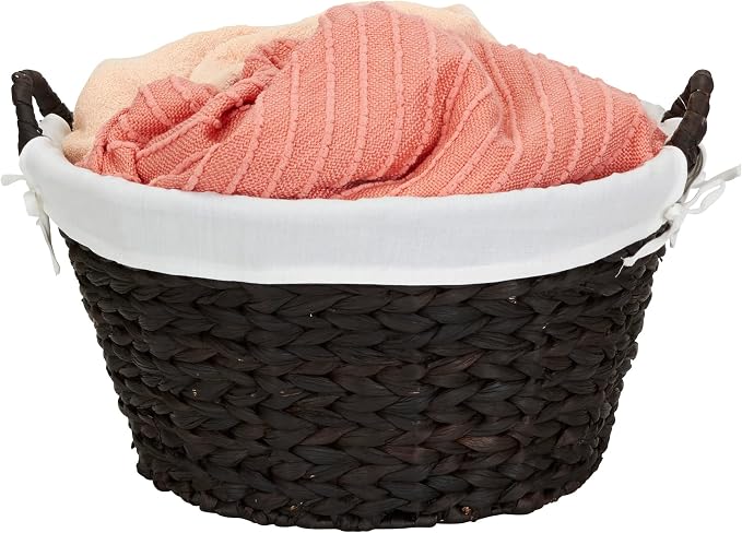 Household Essentials Round Wicker Laundry Basket - Image 5