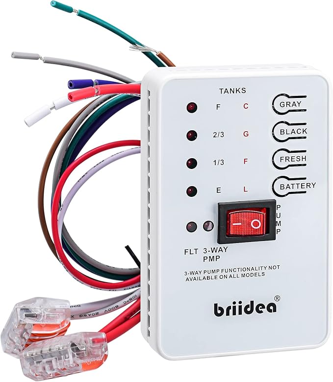 Micro Monitor System, briidea RV Tank Sensor Monitor Panel, KIB Replacement, Fresh Water or Holding Tank Level Sensor