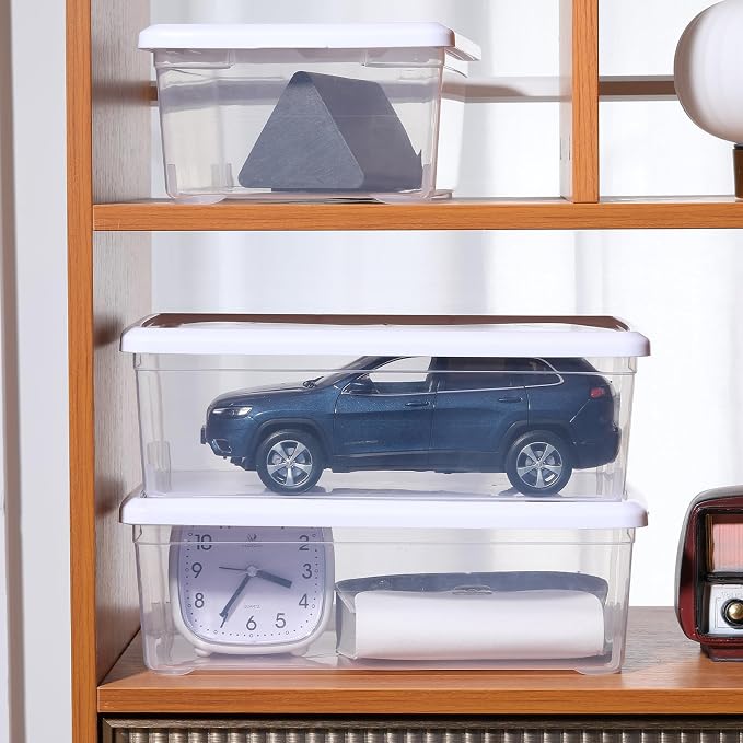 novelinks 8 Pack 6 Quart Clear Plastic Shoe Storage Bins - Image 8