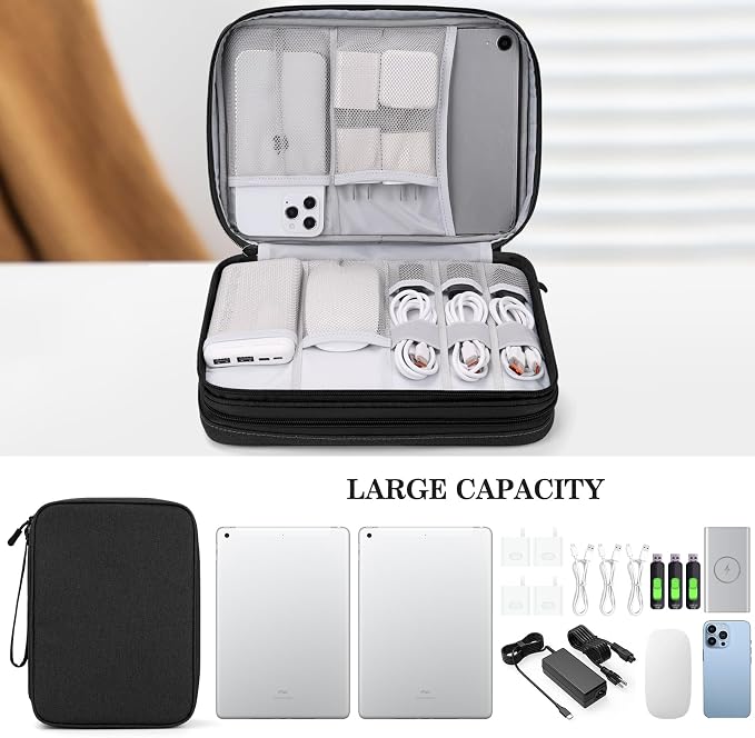 FYY Electronic Organizer, Travel Tech Pouch Bag, Extra Large, Waterproof - Image 6