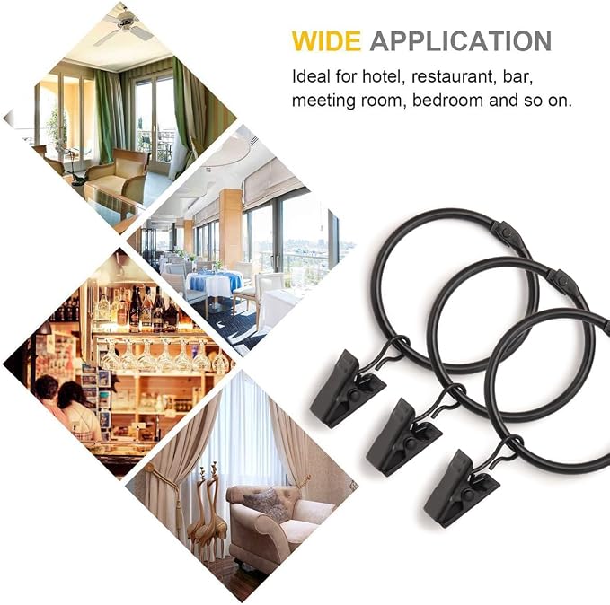 40 Pack Rings Curtain Clips Rustproof Metal Window Drapery Decorative Clips - Image 5