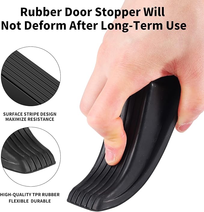 Door Stoppers, 4 Pack Premium Rubber Door Stoppers - Image 3