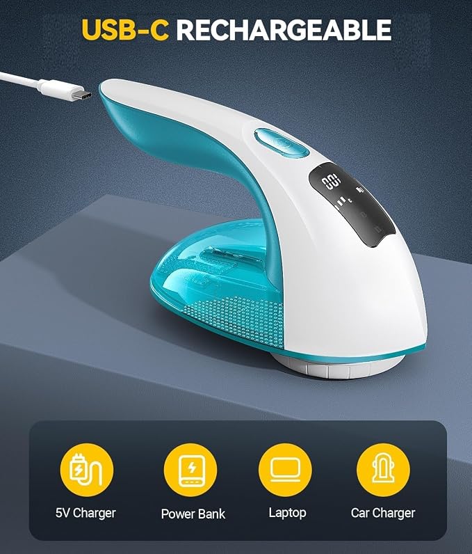 Ruidla Rechargeable Fabric Shaver and Lint Remover, 3-Speed Adjustable | - Image 6