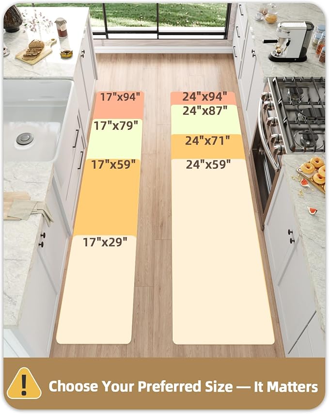 Color&Geometry Anti Fatigue Cushion Kitchen Mat for Floor -17"x29",Easy Clean, Water & Oil Proof, Anti Slip, Foam Rubber Runner Rug for Front Sink Comfort Standing,Grey