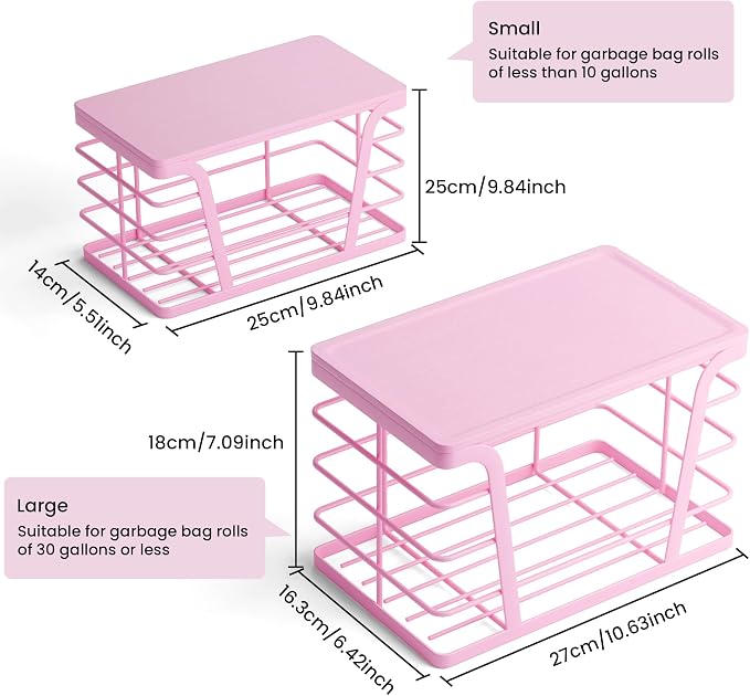 TIDIIABODE 2 Pack Pink Trash Bag Holder - Image 2