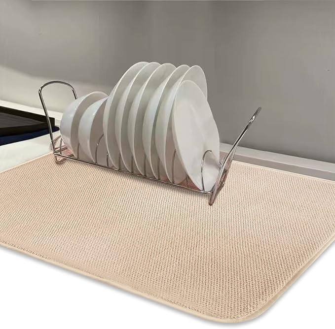 Dish Drying Mats for Kitchen Counter 2Pcs, Absorbent Dish Drying Pads | Small - Image 5