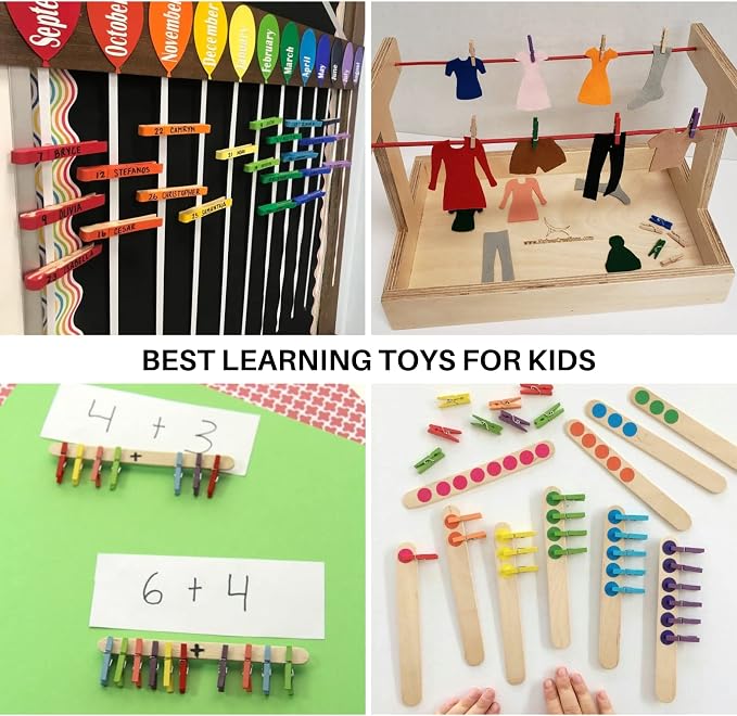 Mini Clothespins 200 Pcs, Home Decor & Art Projects, Reusable Multi-Purpose - Image 7