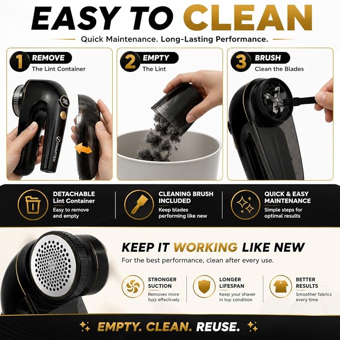 Smartek Fabric Shaver Fuzz Remover, Electric Lint Remover - Image 7