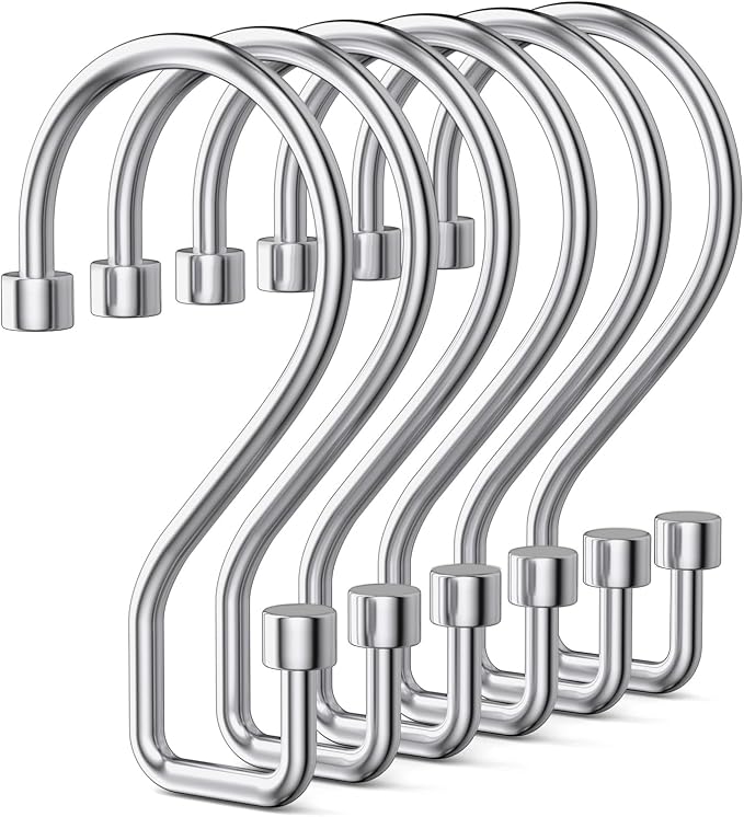 Goowin 12 Pcs S Shape Shower Curtain Rings, Rustproof Black Shower Curtain Rings by Goowin
