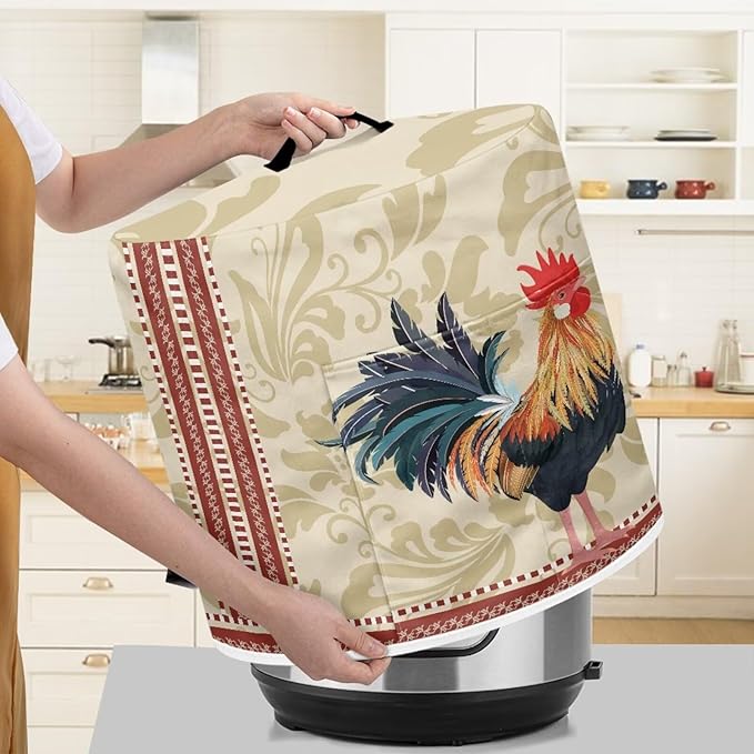 TODIYADDU Beauty Hen Electric Pressure Cooker Cover Round Protective Cover Bag with Pocket and Handle for Instant Pots or Rice Cooker Kitchen Small Appliance Dust Covers Nice Holiday Present