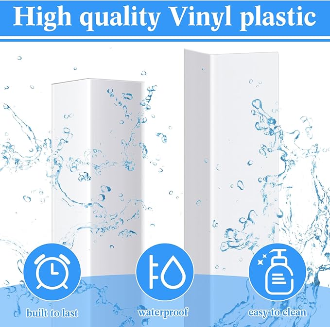 Sasylvia 40 Pcs 2-3/8 x 48 Inches Wall Corner Protector Guards, Avoid Scratching Scuffs, White Vinyl Corner Trim Molding, Easy to Install & Cleaning for Door Countertop Furniture Cabinet Protection